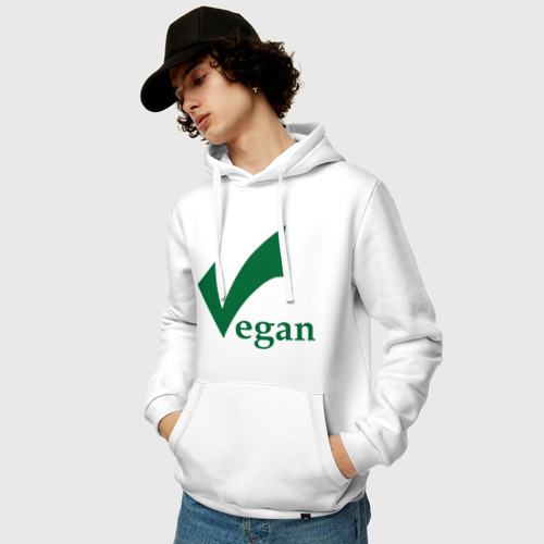 Мужская толстовка хлопок Vegan, цвет белый - фото 3