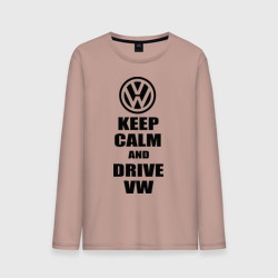 Мужской лонгслив хлопок Keep calm and Drive vw