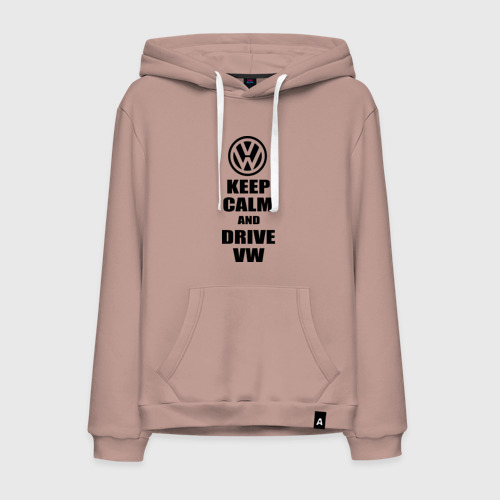 Мужская толстовка хлопок Keep calm and Drive vw, цвет пыльно-розовый