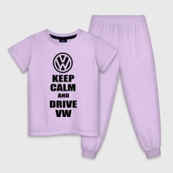 Детская пижама хлопок Keep calm and Drive vw