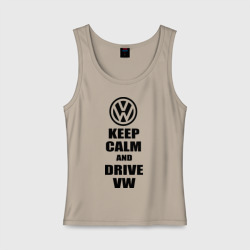 Женская майка хлопок Keep calm and Drive vw