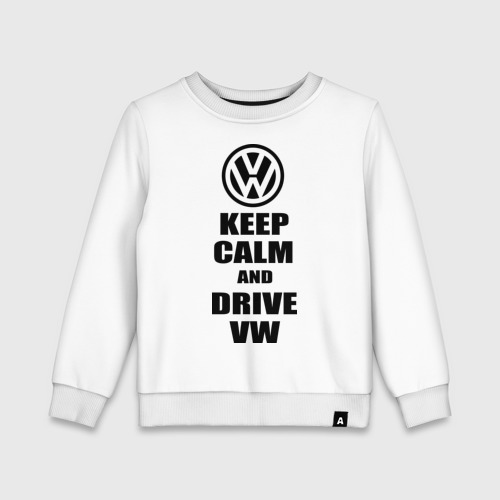 Детский свитшот хлопок Keep calm and Drive vw, цвет белый