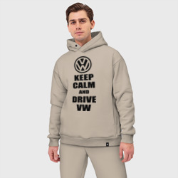 Мужской костюм oversize хлопок Keep calm and Drive vw - фото 2