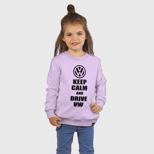 Детский свитшот хлопок Keep calm and Drive vw, цвет лаванда - фото 3