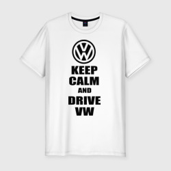 Мужская футболка хлопок Slim Keep calm and Drive vw