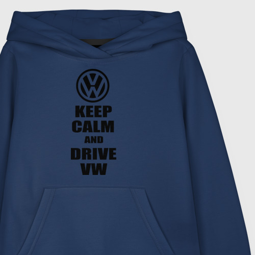 Детская толстовка хлопок Keep calm and Drive vw, цвет темно-синий - фото 3