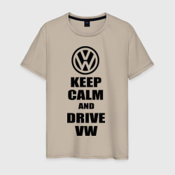 Мужская футболка хлопок Keep calm and Drive vw