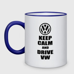 Кружка двухцветная Keep calm and Drive vw