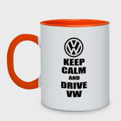 Кружка двухцветная Keep calm and Drive vw