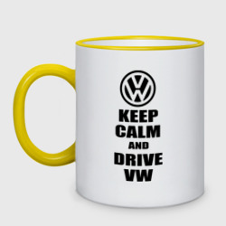 Кружка двухцветная Keep calm and Drive vw