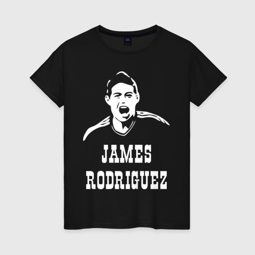 Женская футболка хлопок James Rodriguez, цвет черный