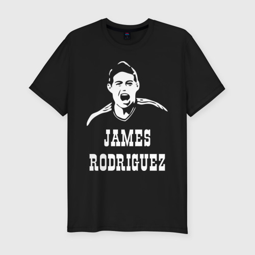 Мужская футболка хлопок Slim James Rodriguez, цвет черный