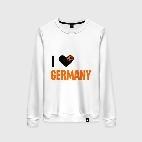 Женский свитшот хлопок I love Germany, цвет белый