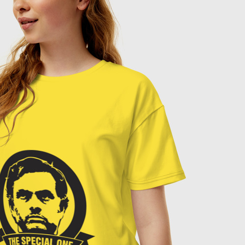 Женская футболка хлопок Oversize Jose Mourinho Жозе Моуринью, цвет желтый - фото 3