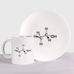 Набор: тарелка + кружка Химическая формула спирт