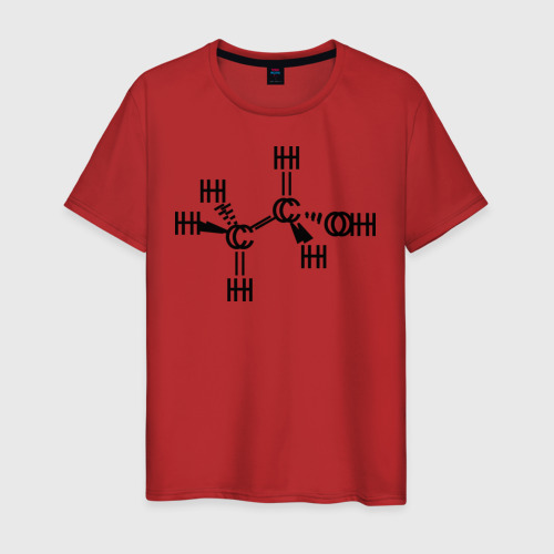 Мужская футболка хлопок Химическая формула спирт, цвет красный