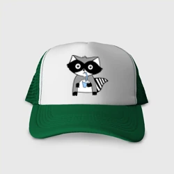 Кепка тракер с сеткой Енот мальчик парная