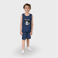 Детская пижама с шортами хлопок Енот мальчик парная - фото 2