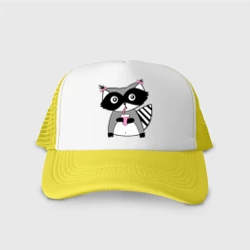 Кепка тракер с сеткой Енот девочка парная