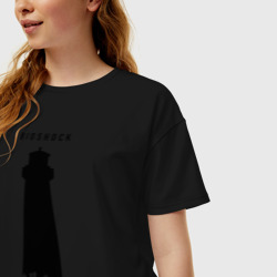 Женская футболка хлопок Oversize Биошок маяк - фото 2