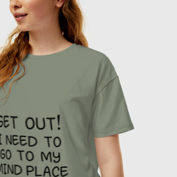 Женская футболка хлопок Oversize Sherlock Holmes Get Out - фото 2