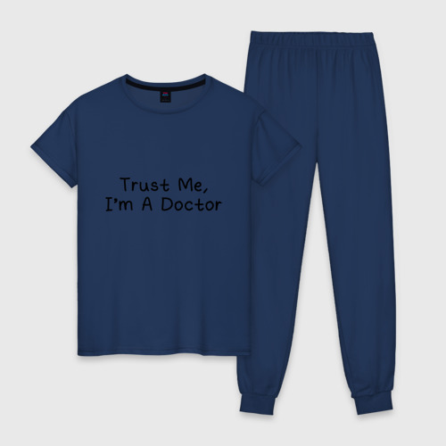 Женская пижама хлопок Trust me, I'm A Doctor, цвет темно-синий