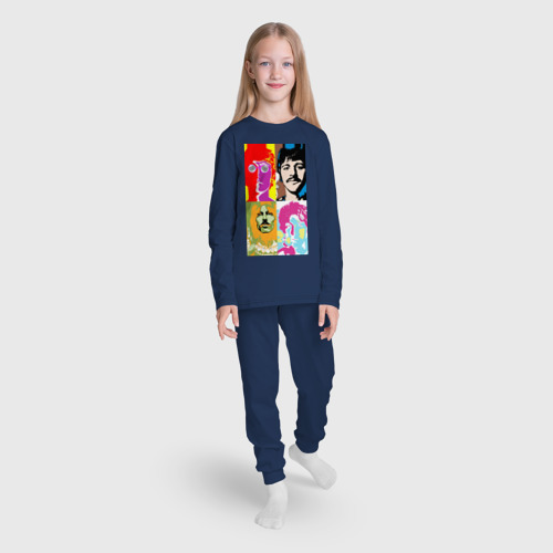 Детская пижама с лонгсливом хлопок с принтом The Beatles, вид сбоку #3