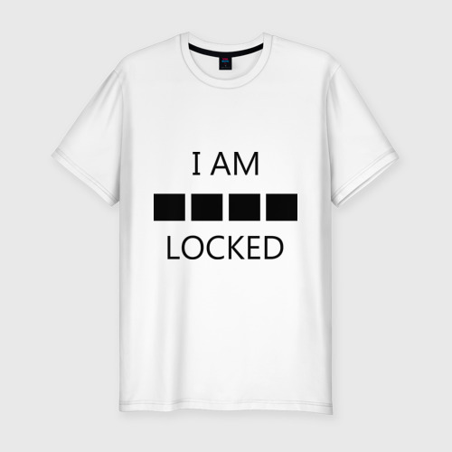 Мужская футболка хлопок Slim I AM ''SHER'' LOCKED, цвет белый