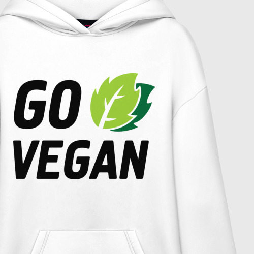 Худи SuperOversize хлопок Go vegan, цвет белый - фото 3