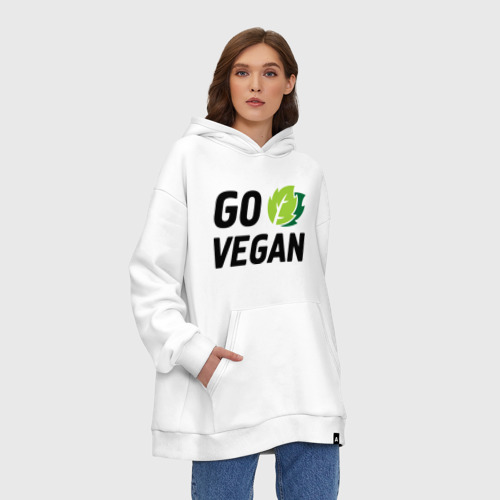 Худи SuperOversize хлопок Go vegan, цвет белый - фото 4