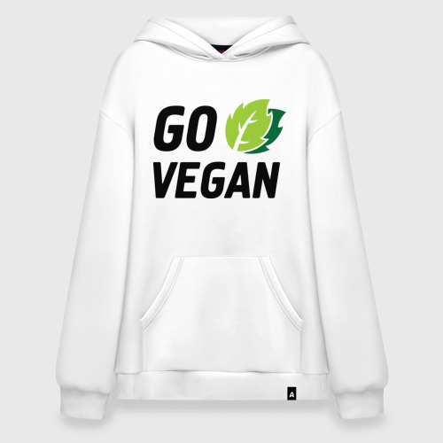 Худи SuperOversize хлопок Go vegan, цвет белый