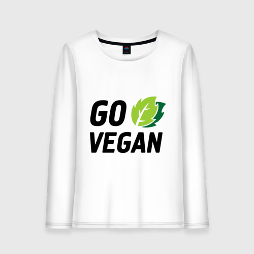 Женский лонгслив хлопок Go vegan, цвет белый