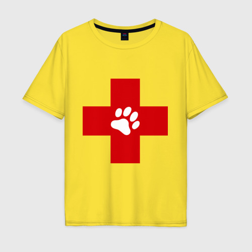 Мужская футболка хлопок Oversize с принтом Ветеринар, вид спереди #2