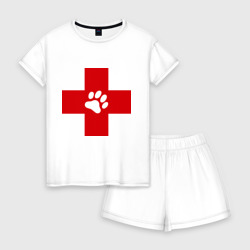 Женская пижама с шортиками хлопок Ветеринар