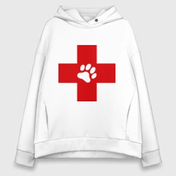 Женское худи Oversize хлопок Ветеринар