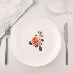 Набор: тарелка + кружка Розовая роза - фото 2