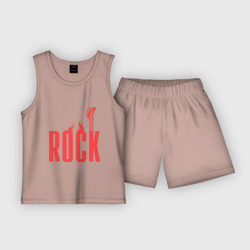 Детская пижама с шортами хлопок Rock пылающая надпись