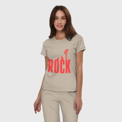 Женская пижама хлопок Rock пылающая надпись - фото 2