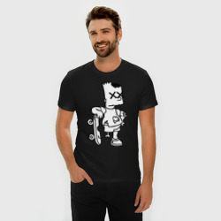 Мужская футболка хлопок Slim Bart Simpsons zombie - фото 2