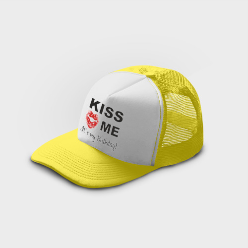 Кепка тракер с сеткой Kiss me, цвет желтый - фото 3