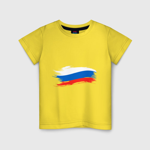 Детская футболка хлопок Российский флаг, цвет желтый