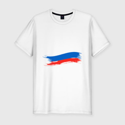 Мужская футболка хлопок Slim Российский флаг