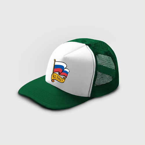 Кепка тракер с сеткой Флаг России, цвет зеленый - фото 3