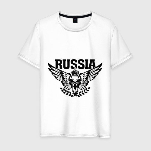 Мужская футболка хлопок Russia, цвет белый