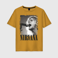 Женская футболка хлопок Oversize Nirvana