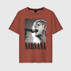 Женская футболка хлопок Oversize Nirvana