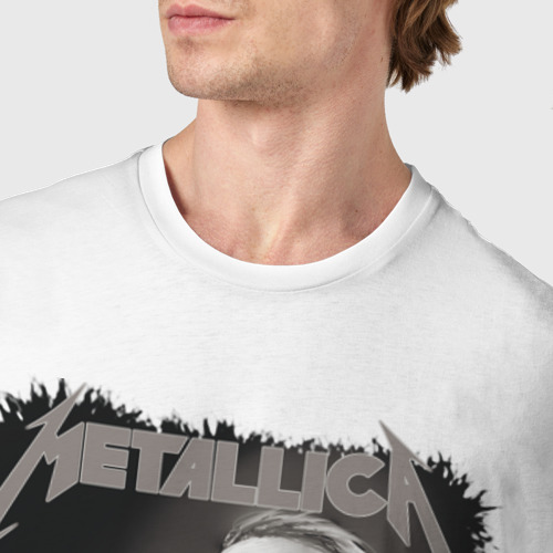 Мужская футболка хлопок Metallica, цвет белый - фото 6