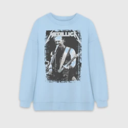 Женский свитшот oversize без начеса хлопок Metallica