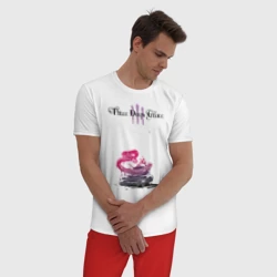 Мужская пижама с белой футболкой хлопок Three days grace - фото 2