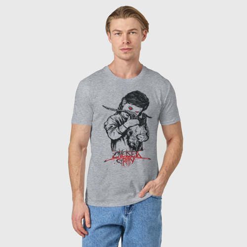 Мужская футболка хлопок с принтом Chelsea Grin, фото на моделе #1